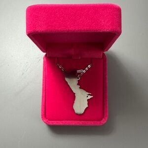 Silver Guam Island Pendant Necklace